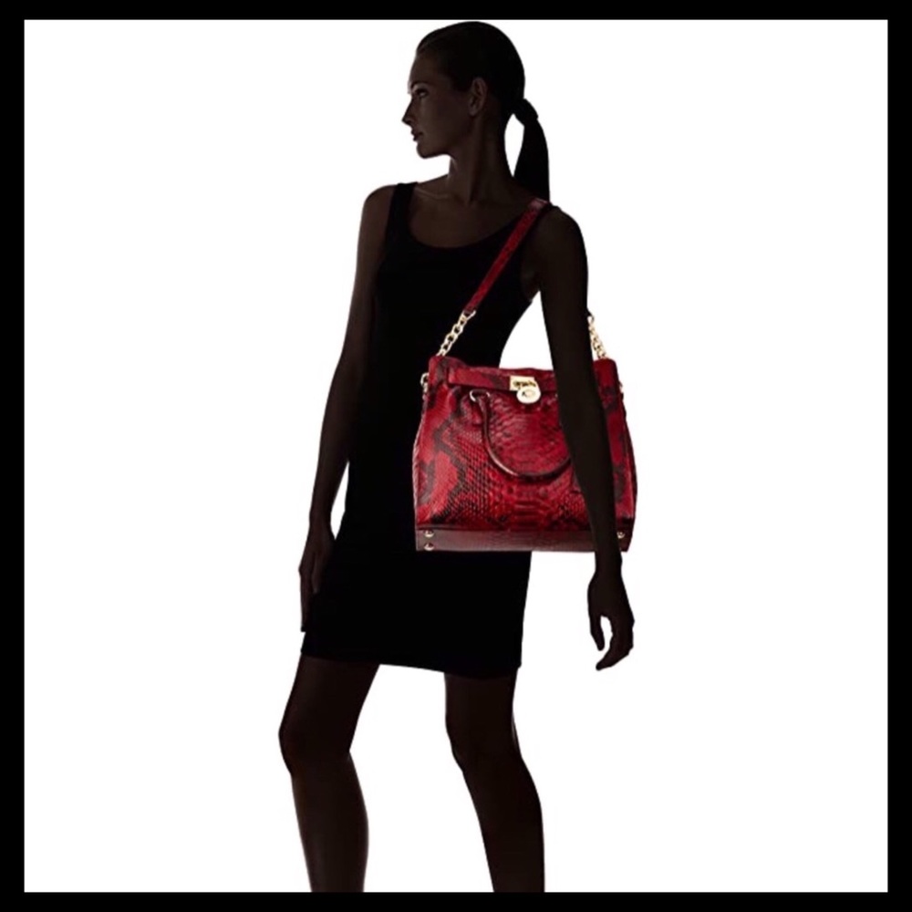 NWT Michael Kors Large Hamilton Snake Print Tote - Picture 14 of 14